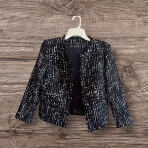 Ann Taylor Black and White Tweed Blazer